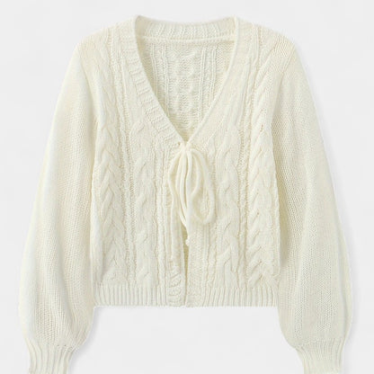 Gleame.-T-shirts &amp; hemden-Gleame Cardigan - Dames lange mouwen V-hals met lantern mouwen