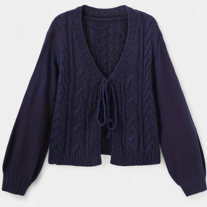 Gleame.-T-shirts &amp; hemden-Gleame Cardigan - Dames lange mouwen V-hals met lantern mouwen