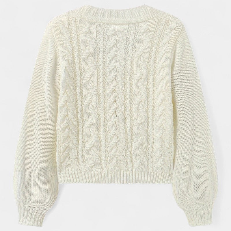 Gleame.-T-shirts &amp; hemden-Gleame Cardigan - Dames lange mouwen V-hals met lantern mouwen