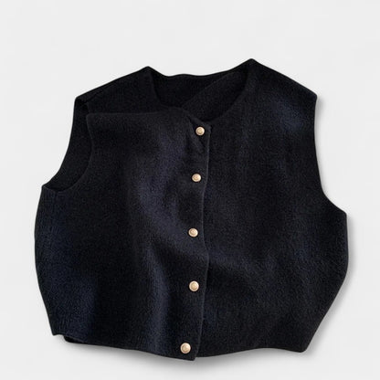 Gleame.-T-shirts &amp; hemden-Gleame Cardigan - Elegante gebreide mouwloze casual trui