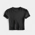 Gleame.-T-shirts & hemden-Gleame Crop top - Slim fit met korte mouwen en ronde hals