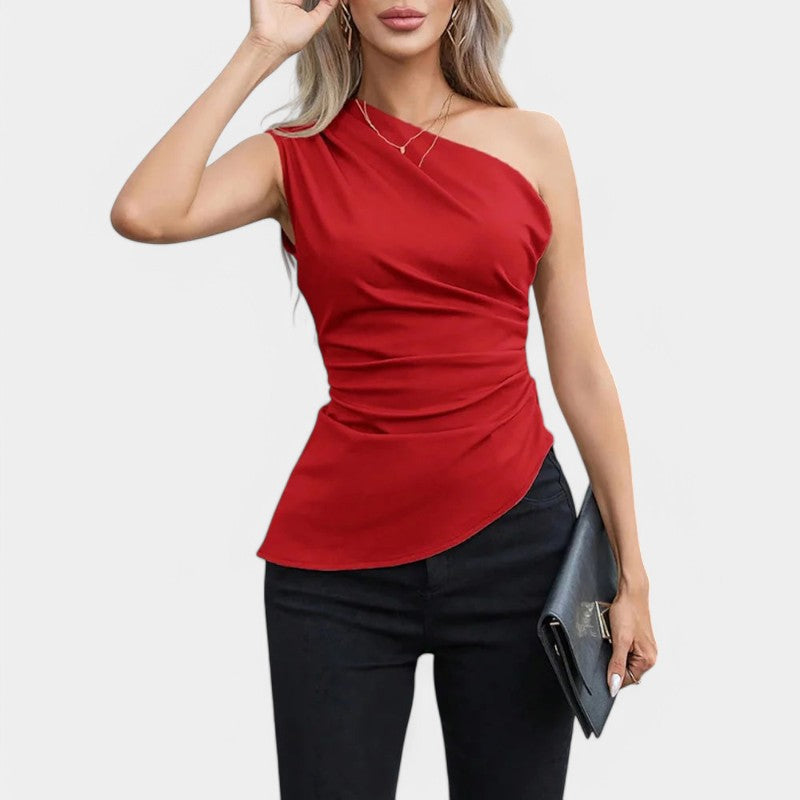 Gleame.-T-shirts &amp; hemden-Gleame Jurk - Dames jurk zonder mouwen met één schouder