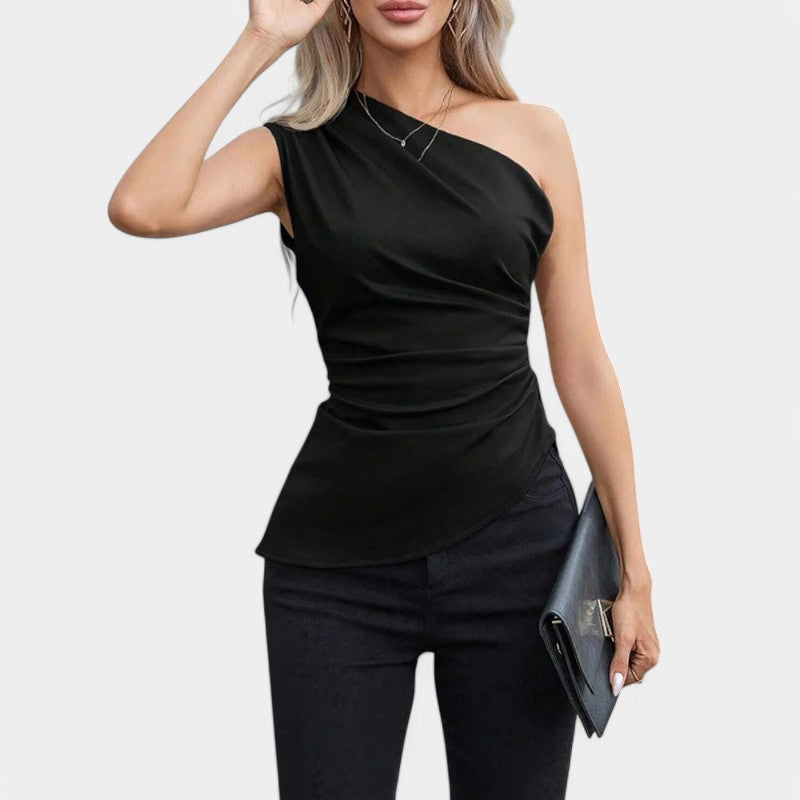 Gleame.-T-shirts &amp; hemden-Gleame Jurk - Dames jurk zonder mouwen met één schouder