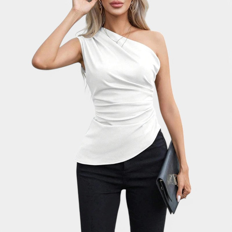 Gleame.-T-shirts &amp; hemden-Gleame Jurk - Dames jurk zonder mouwen met één schouder