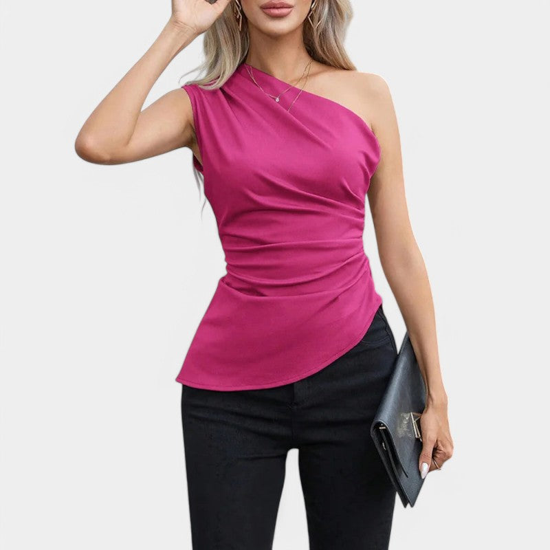 Gleame.-T-shirts &amp; hemden-Gleame Jurk - Dames jurk zonder mouwen met één schouder
