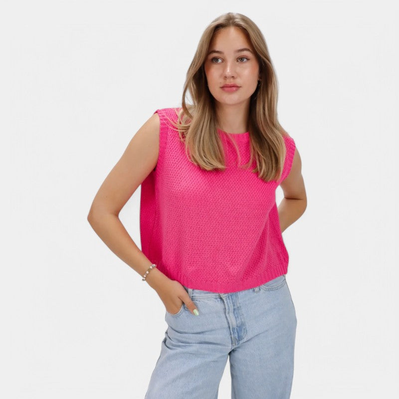 Gleame.-T-shirts &amp; hemden-Gleame Knit Top - Luchtige top in stralend geel