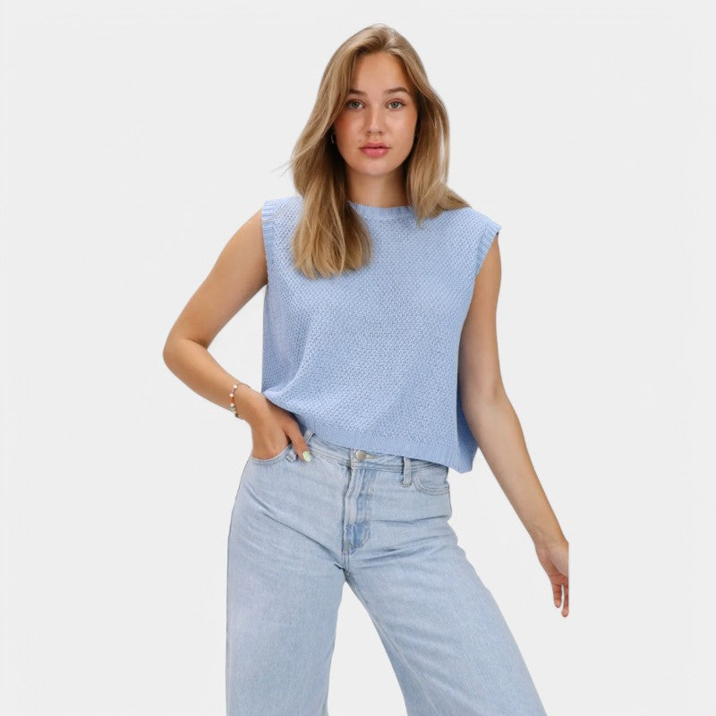 Gleame.-T-shirts & hemden-Gleame Knit Top - Luchtige top in stralend geel