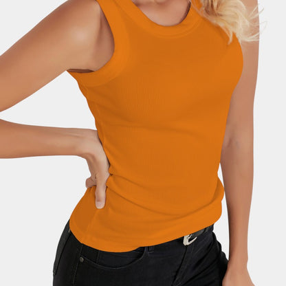 Gleame.-T-shirts &amp; hemden-Gleame Mouwloos Shirt - Knitted shirt met ronde hals in effen kleur