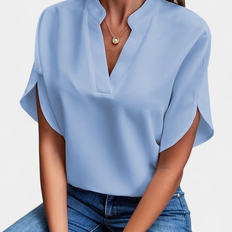 Gleame.-T-shirts &amp; hemden-Gleame Shirt - Elegante losse V-hals blouse voor dames
