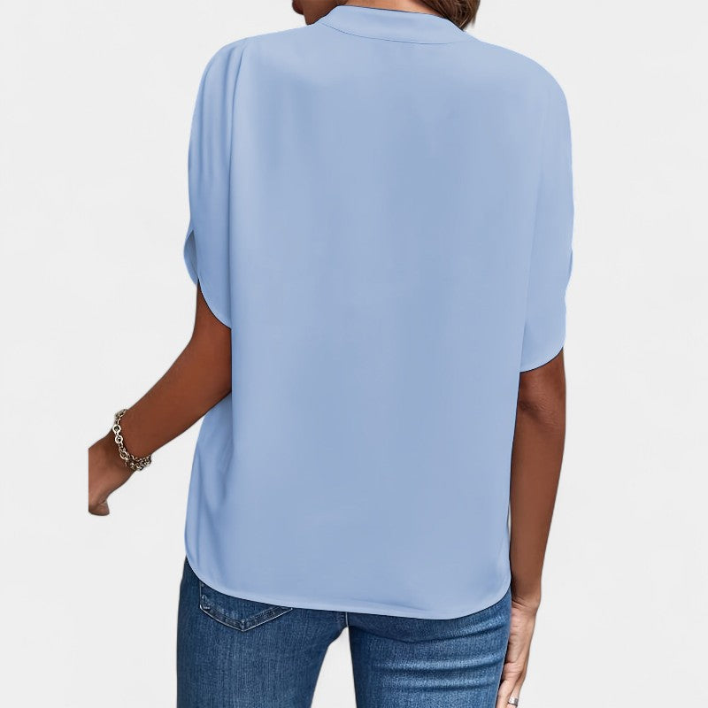 Gleame.-T-shirts &amp; hemden-Gleame Shirt - Elegante losse V-hals blouse voor dames