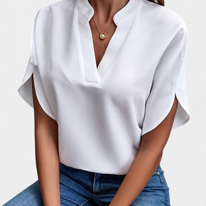 Gleame.-T-shirts &amp; hemden-Gleame Shirt - Elegante losse V-hals blouse voor dames