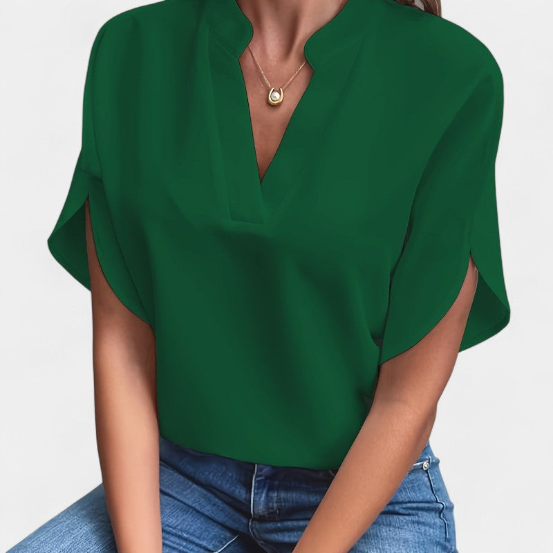 Gleame.-T-shirts &amp; hemden-Gleame Shirt - Elegante losse V-hals blouse voor dames