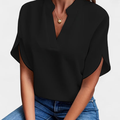 Gleame.-T-shirts &amp; hemden-Gleame Shirt - Elegante losse V-hals blouse voor dames