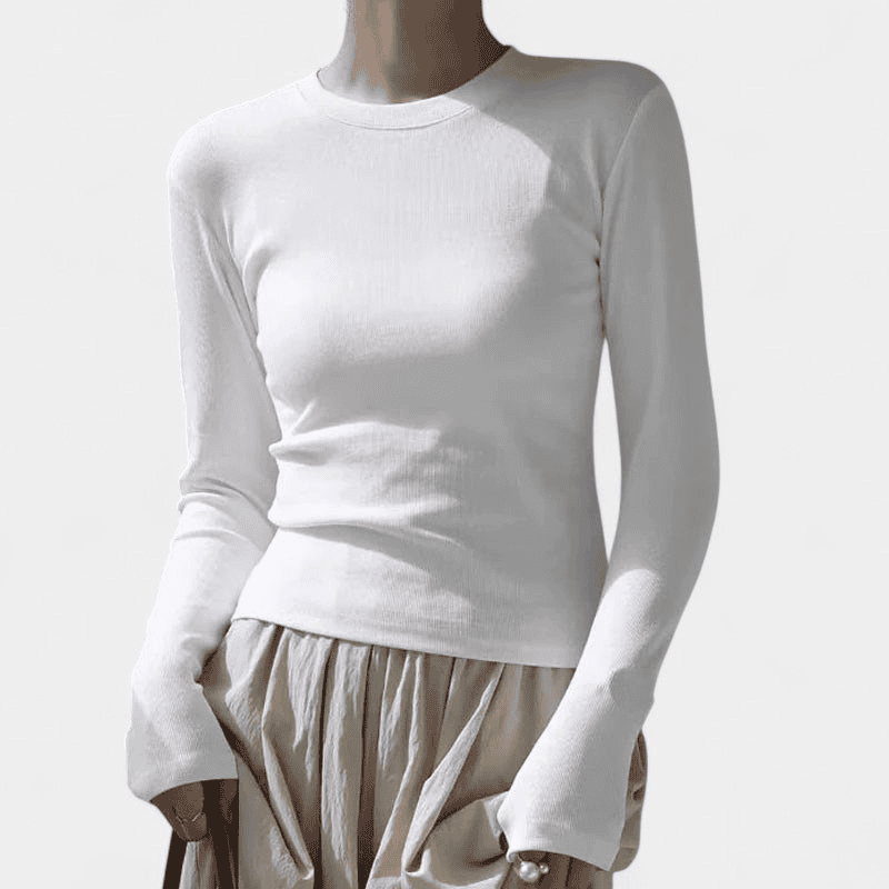 Gleame Shirt met lange mouwen - Dames slim casual effen shirt