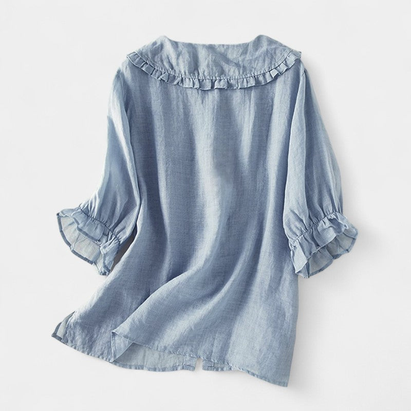 Gleame.-T-shirts & hemden-Gleame Shirts - Casual lange mouw katoen linnen shirts