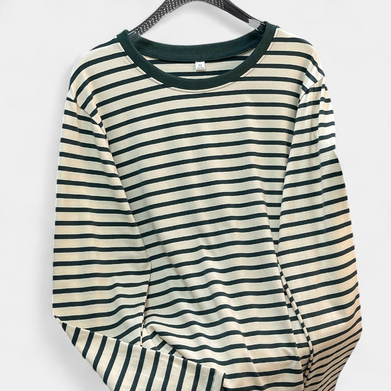 Gleame.-T-shirts &amp; hemden-Gleame T-shirt - Casual T-shirt met gestreepte lange mouwen