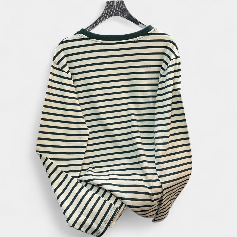 Gleame.-T-shirts &amp; hemden-Gleame T-shirt - Casual T-shirt met gestreepte lange mouwen