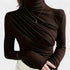 Gleame.-T-shirts & hemden-Gleame T-shirt - Elegante longsleeve met hoge hals voor dames