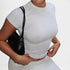 Gleame.-T-shirts & hemden-Gleame T-shirt - Solid crop top met korte mouwen en crewneck