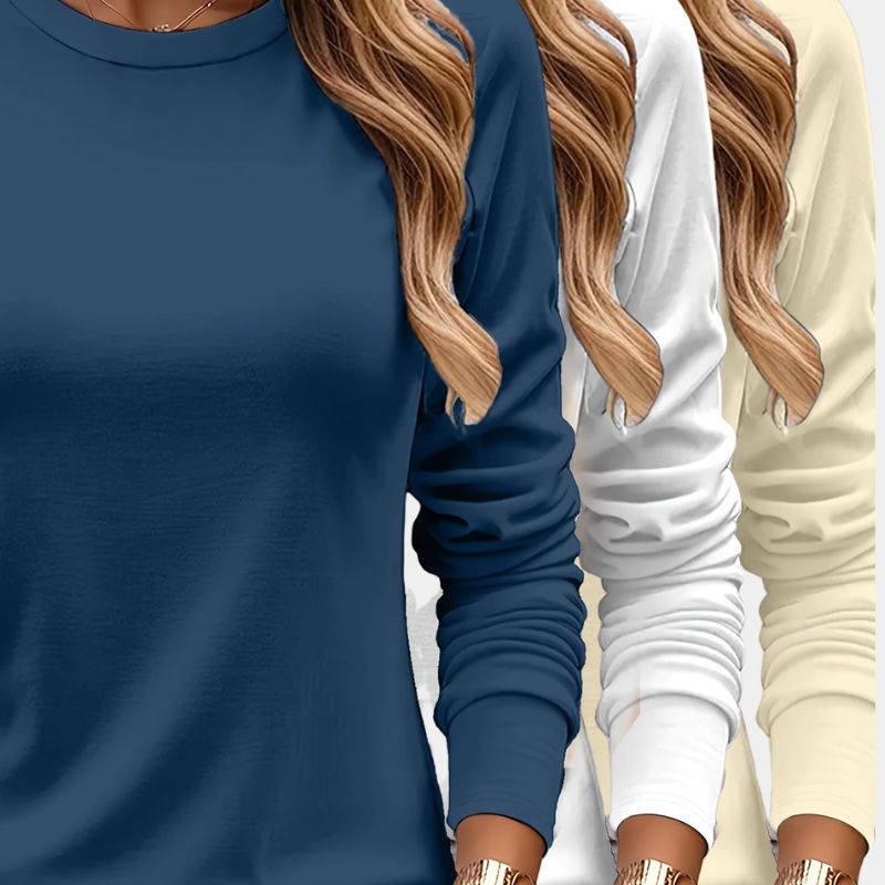 Gleame.-T-shirts & hemden-Gleame T-shirt - Zware casual T-shirt met lange mouwen in verschillende kleuren