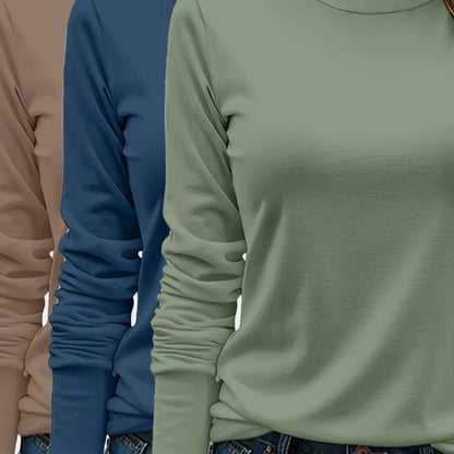 Gleame.-T-shirts &amp; hemden-Gleame T-shirt - Zware casual T-shirt met lange mouwen in verschillende kleuren