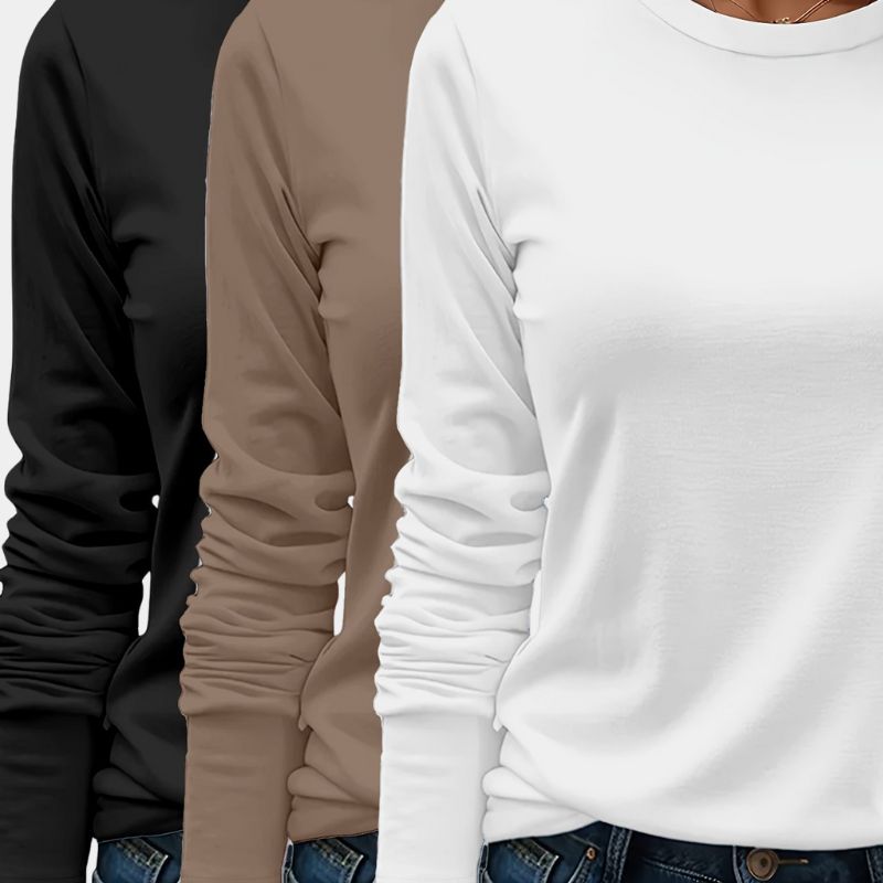 Gleame.-T-shirts & hemden-Gleame T-shirt - Zware casual T-shirt met lange mouwen in verschillende kleuren