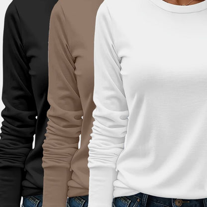 Gleame.-T-shirts &amp; hemden-Gleame T-shirt - Zware casual T-shirt met lange mouwen in verschillende kleuren