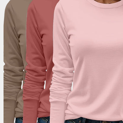 Gleame.-T-shirts &amp; hemden-Gleame T-shirt - Zware casual T-shirt met lange mouwen in verschillende kleuren