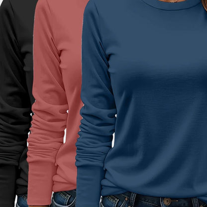Gleame.-T-shirts &amp; hemden-Gleame T-shirt - Zware casual T-shirt met lange mouwen in verschillende kleuren