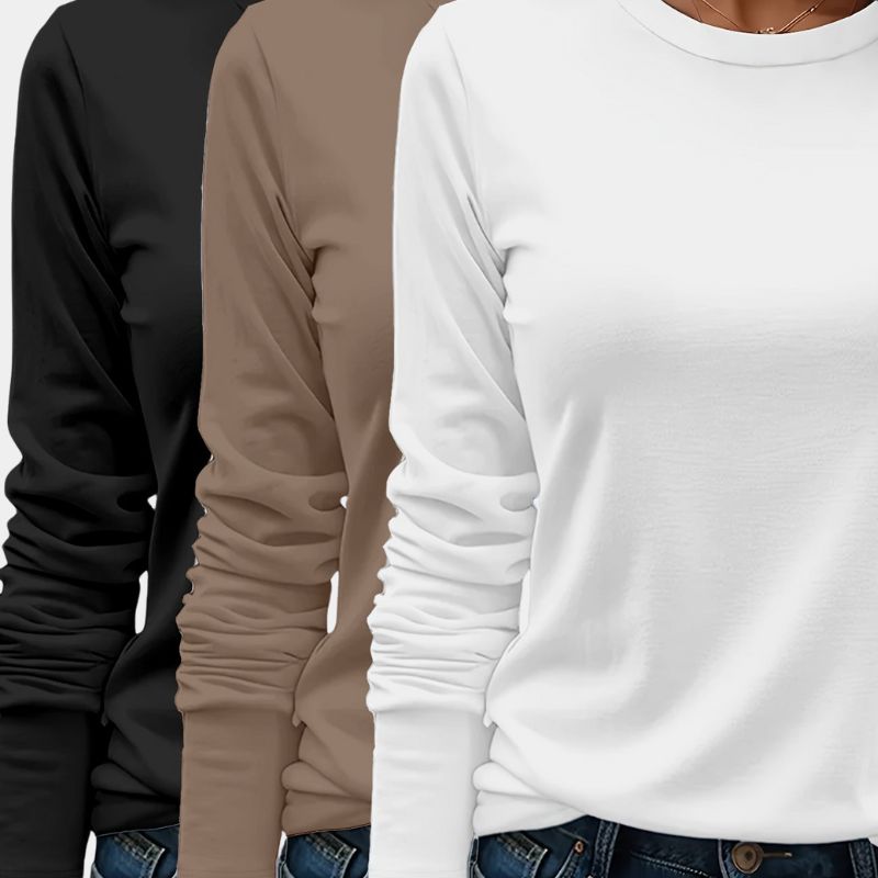 Gleame.-T-shirts &amp; hemden-Gleame T-shirt - Zware casual T-shirt met lange mouwen in verschillende kleuren