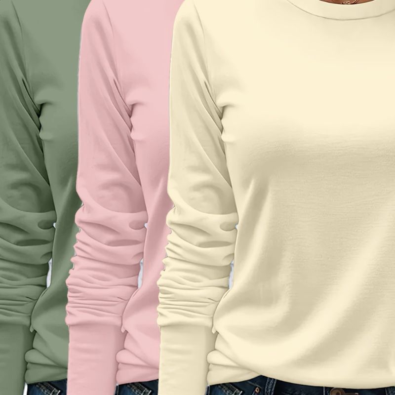 Gleame.-T-shirts & hemden-Gleame T-shirt - Zware casual T-shirt met lange mouwen in verschillende kleuren