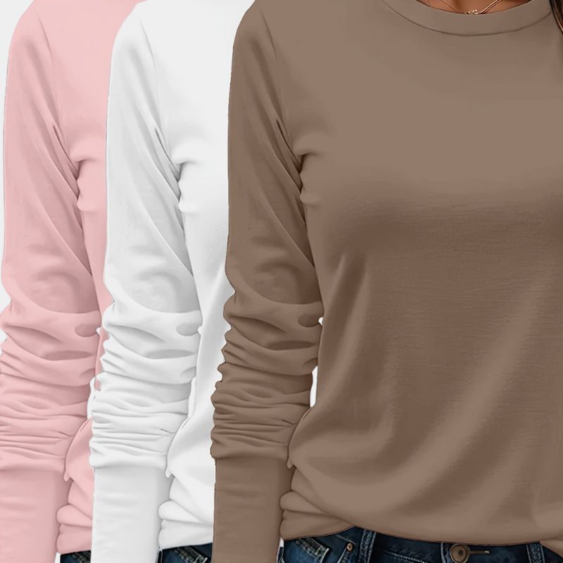 Gleame.-T-shirts & hemden-Gleame T-shirt - Zware casual T-shirt met lange mouwen in verschillende kleuren