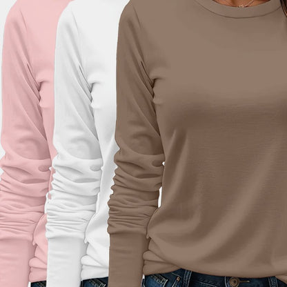 Gleame.-T-shirts &amp; hemden-Gleame T-shirt - Zware casual T-shirt met lange mouwen in verschillende kleuren