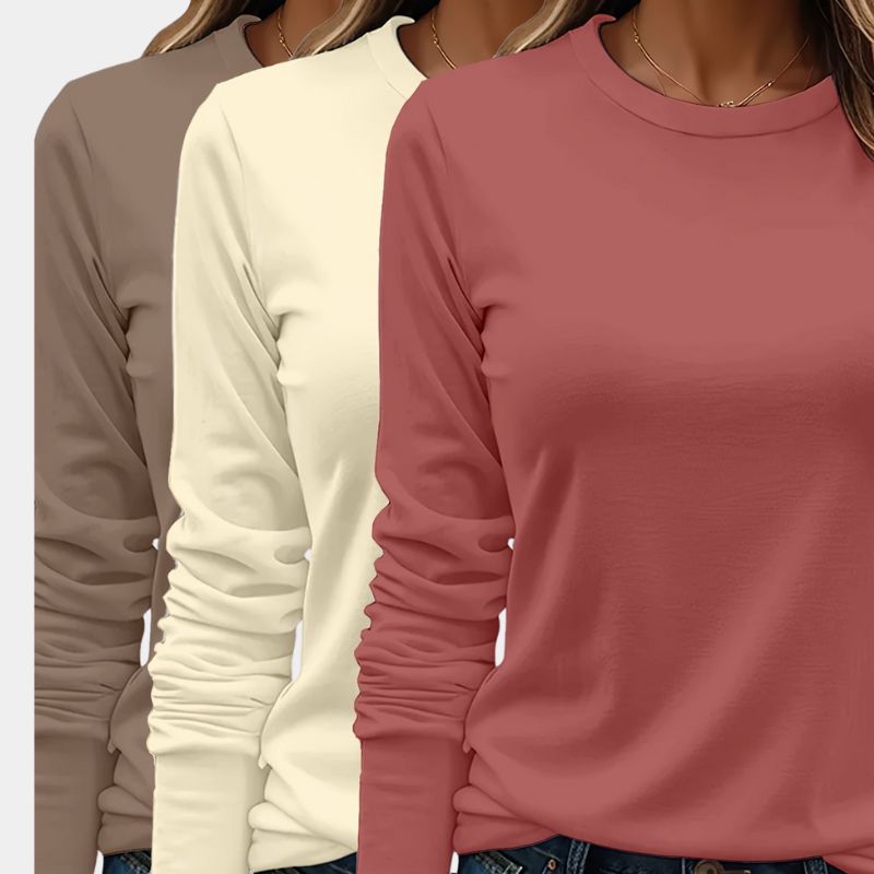 Gleame.-T-shirts &amp; hemden-Gleame T-shirt - Zware casual T-shirt met lange mouwen in verschillende kleuren