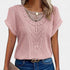 Gleame.-T-shirts & hemden-Gleame Top - Casual dames top met kant en ronde hals