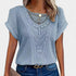 Gleame.-T-shirts & hemden-Gleame Top - Casual dames top met kant en ronde hals