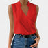 Gleame.-T-shirts & hemden-Gleame Tops - Fashion V-neck mouwloze print blouses voor vrouwen