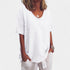 Gleame.-T-shirts & hemden-Gleame Tops - V-hals korte mouwen losse casual tops