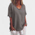 Gleame.-T-shirts & hemden-Gleame Tops - V-hals korte mouwen losse casual tops