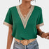 Gleame.-T-shirts & hemden-Gleame Tops - V-hals tops met korte mouwen voor dames