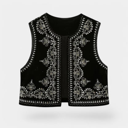 Gleame.-T-shirts &amp; hemden-Gleame Vest - Elegant geborduurd vest met stijlvolle details