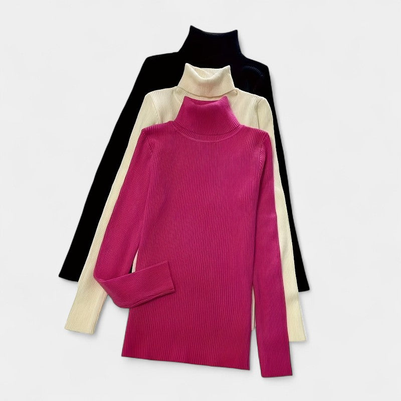 Gleame.-T-shirts &amp; hemden-Gleame trui - casual trui met col en lange mouwen voor dames
