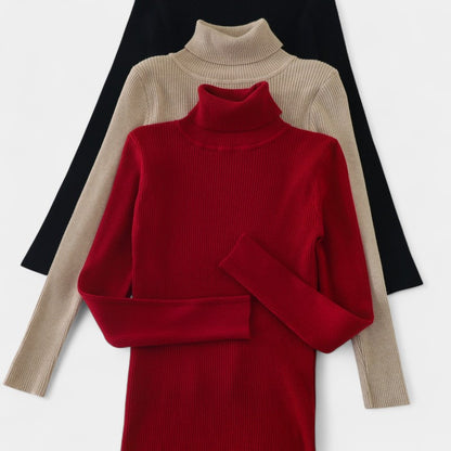 Gleame.-T-shirts &amp; hemden-Gleame trui - casual trui met col en lange mouwen voor dames
