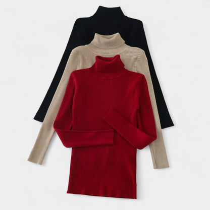 Gleame.-T-shirts &amp; hemden-Gleame trui - casual trui met col en lange mouwen voor dames