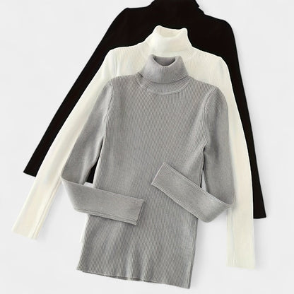 Gleame.-T-shirts &amp; hemden-Gleame trui - casual trui met col en lange mouwen voor dames
