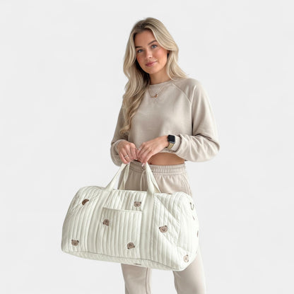 Gleame.-Tote Bag-Gleame Dames Reistas – Gewatteerde tas met ritssluiting en geborduurd dessin