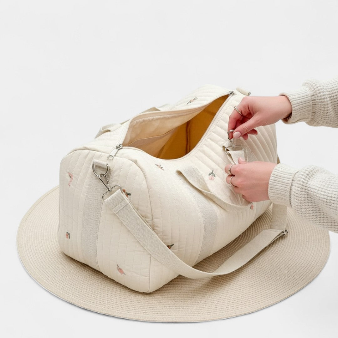 Gleame.-Tote Bag-Gleame Dames Reistas – Gewatteerde tas met ritssluiting en geborduurd dessin