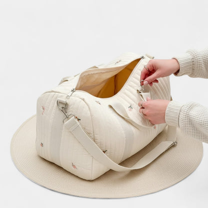 Gleame.-Tote Bag-Gleame Dames Reistas – Gewatteerde tas met ritssluiting en geborduurd dessin