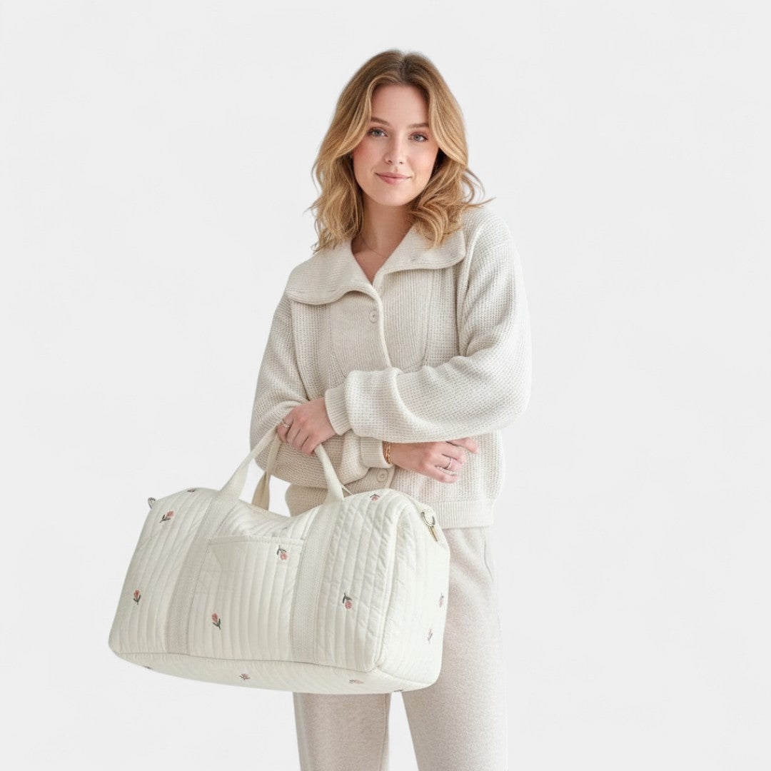 Gleame.-Tote Bag-Gleame Dames Reistas – Gewatteerde tas met ritssluiting en geborduurd dessin