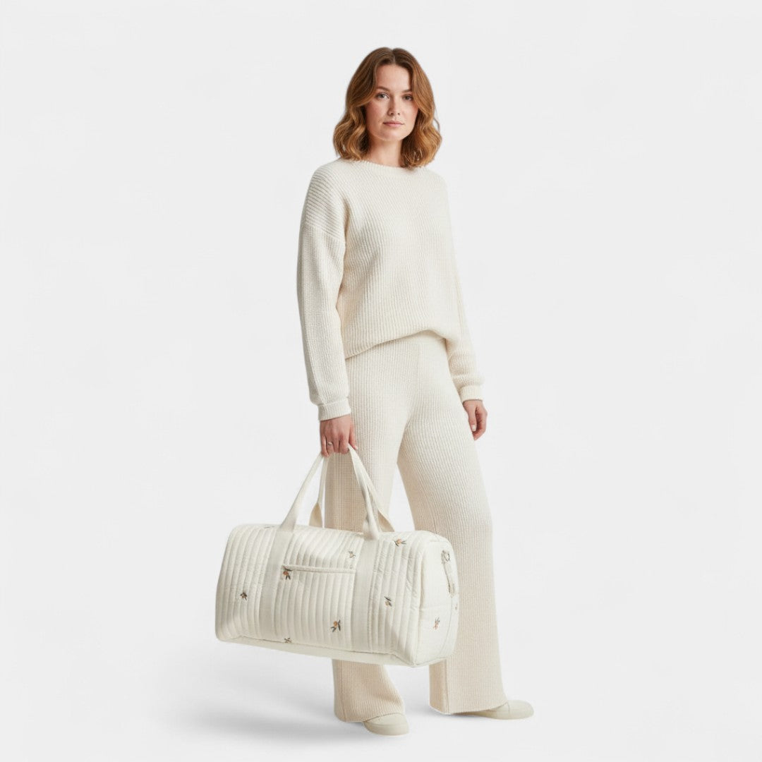 Gleame.-Tote Bag-Gleame Dames Reistas – Gewatteerde tas met ritssluiting en geborduurd dessin